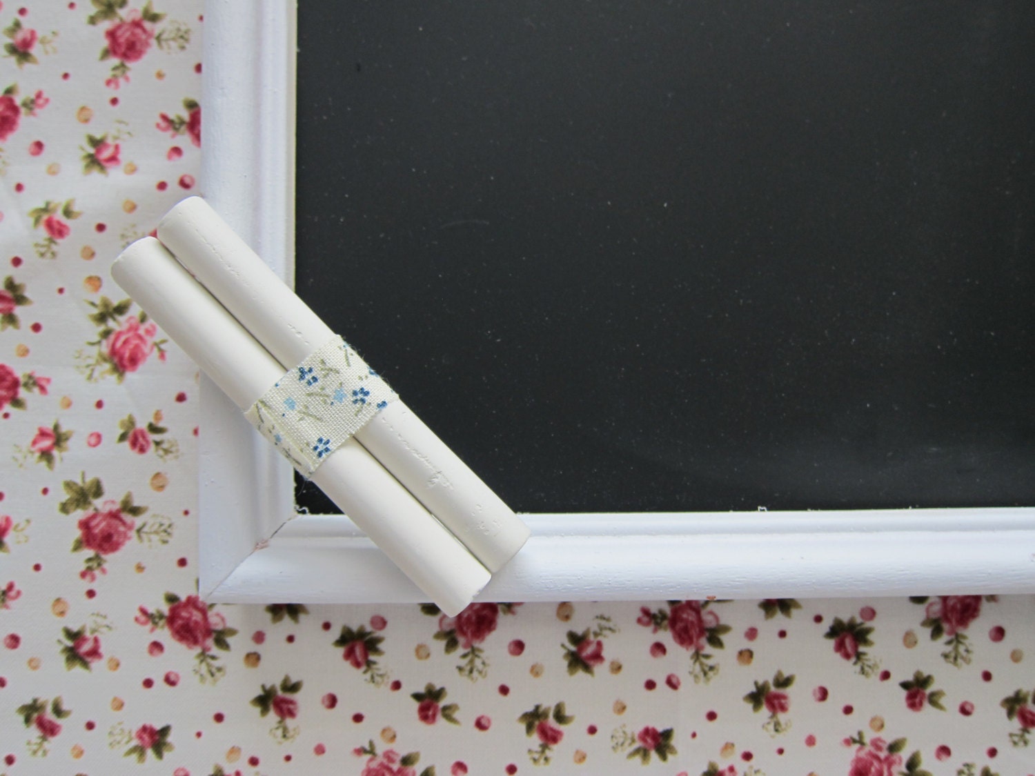 Classic White Chalkboard Frame or Cheese Tray: Long Rectangular (includes 2 pieces of chalk)