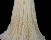 RESERVED Incredible OPULENT GRANDIOSE Irish Lace Ivory Silk 1800s Ornate Wedding Gown Romantic Dress Condition Spectacular Example Wearable