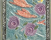 ceramic pottery tile wall art