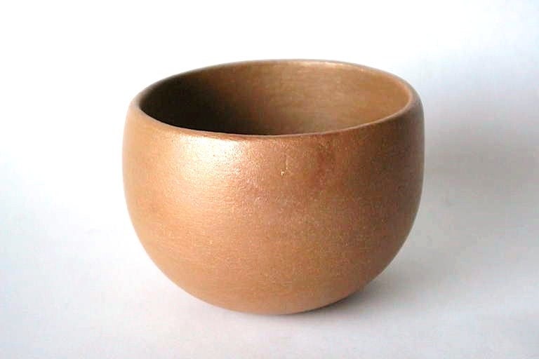 Vintage Mica Micaceous Clay Pottery Small Round Pot Vase 3.5" x 5" tall from New Mexico