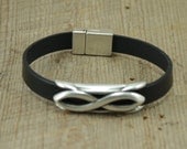 Infinity Flat Leather Bracelet