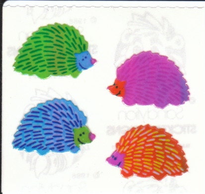 Vintage Sandylion Pearl Finish Porcupine Stickers 80's Opal