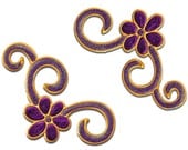 Flower corners -  Window / mirror frame - handmade sticker / decals - home decor - stained glass clings - window decoration - suncatcher