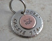 Dog tag with Skull - Pet ID Tag - Skull tag