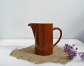 70s Brown Pitcher, Vintage Ceramic Pitcher, Rustic, farmhouse, mid century modern, ceramic vase, country cottage, party serving
