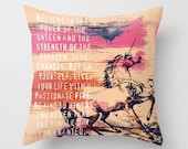 Unicorn Throw Pillow 18x18 Believe in the Mystical Horn
