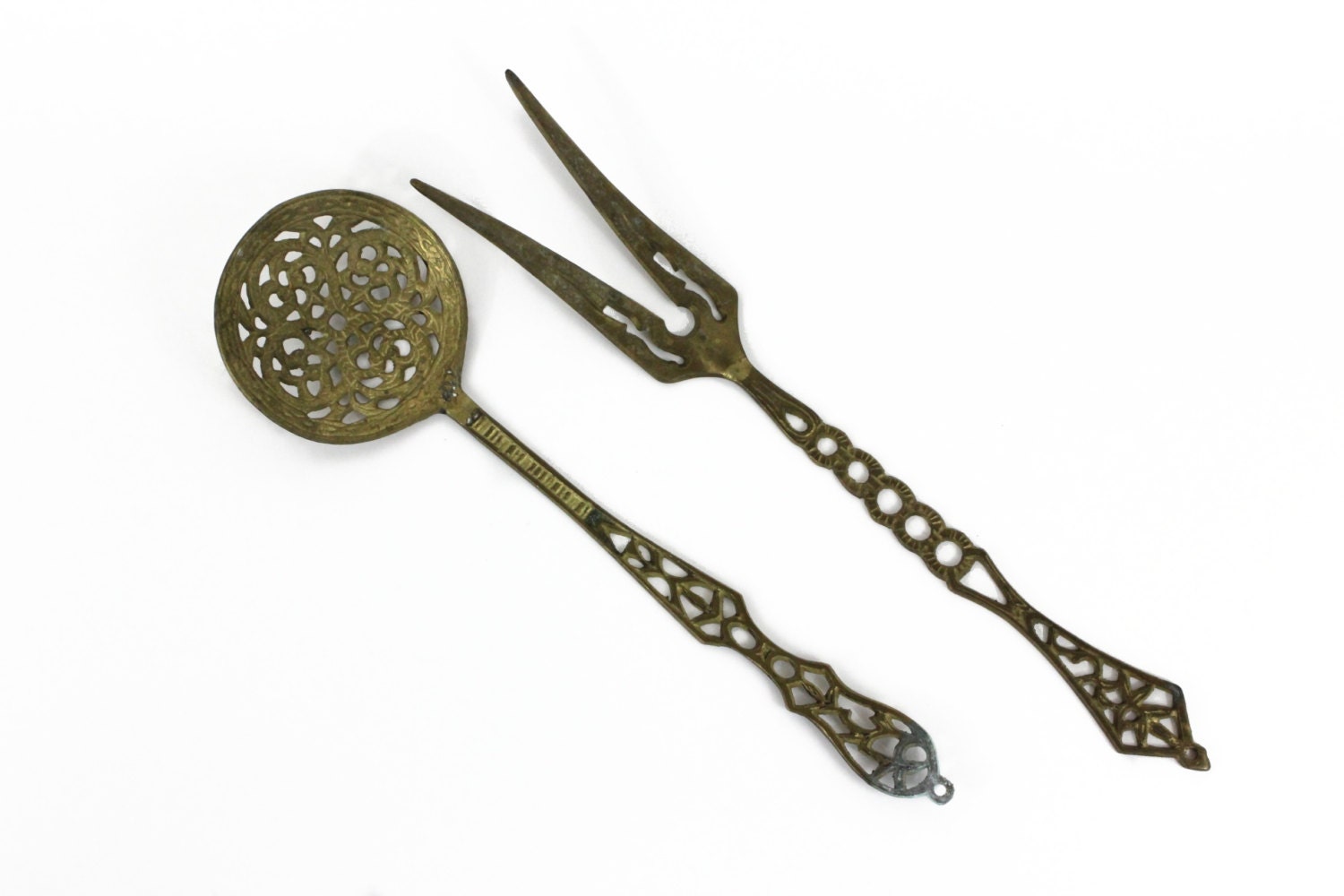 Decorative Brass Utensils Israel Large Spoon Fork Fire Tools
