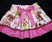 Cowgirl pink outfit dress up skirt barnyard farm Green Birthday Party baby Girl horse country fair bow size 3 6 9 12 18m  2t 3t 4t 5 6