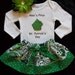 St Patricks Day dress outfit onesie My First 1st baby girl personalized cupcake newborn 3 6 12 18 months onesie with maribou flower headband