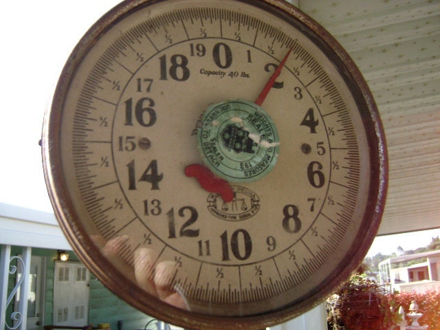 Vintage Hanging Store Scale, 'Penn Scale Mfg. Co. - Vintage Scale with Metal Tray  - N.Y.C.  40 lb. Scale