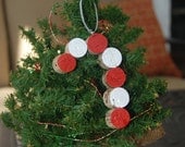 Candy Cane Wine Cork Christmas Tree Ornament