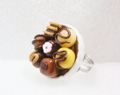 Chocolate Selection Ring. Polymer Clay.