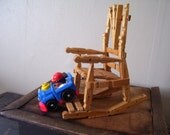 Vintage Wood Collectible Clothespin Rocking Chair/Folk Art Miniature Furniture/Handmade Doll Chair