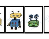 Robot Art Prints - Set of 4 - 8x10 inch