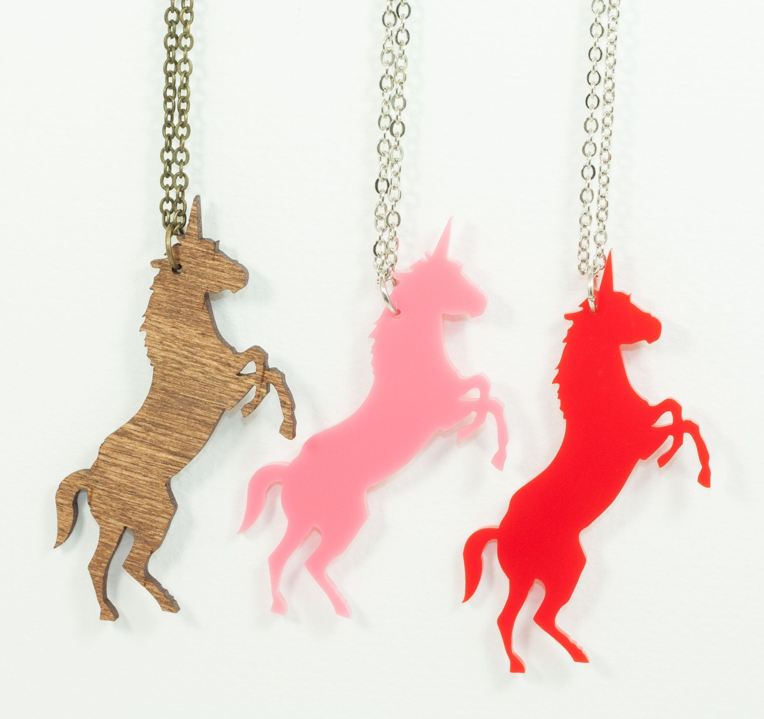 Unicorn Necklace - Handmade - Laser Cut