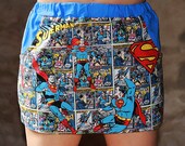 Superman Skirt with Pockets - DC Comics Mini Skirt with an Elastic Waistband