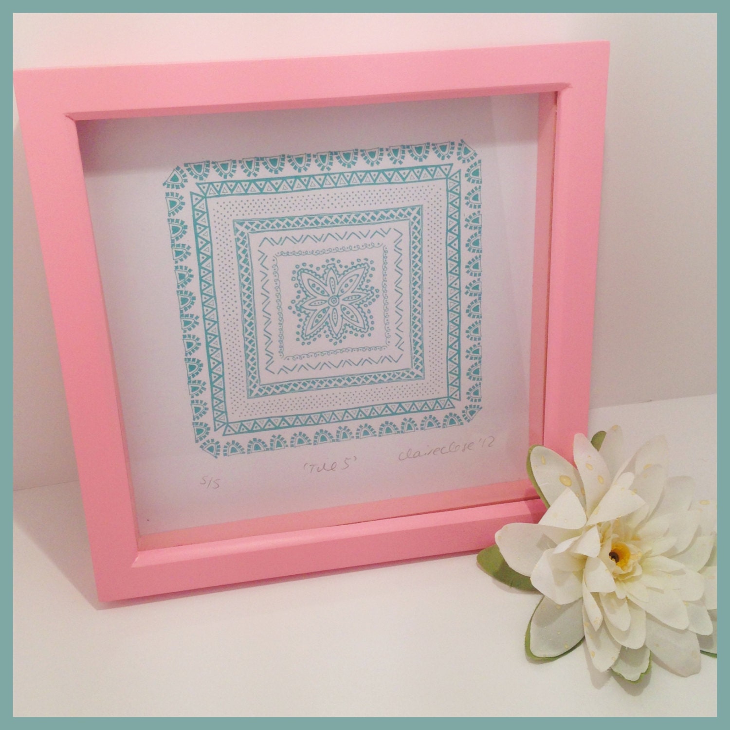 Framed Limited Edition Screenprint : Tile Colour 5