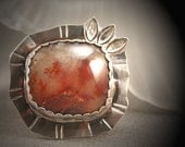 Silver Carey Plume Agate Ring