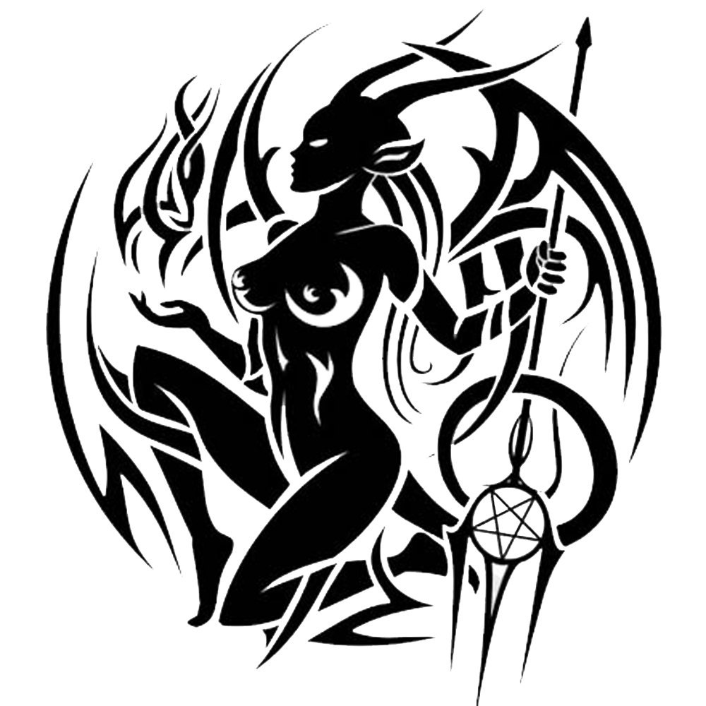 Leather Tattoo: She-Devil patch custom pyrography