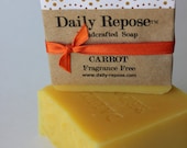 Easter CARROT SOAP Handmade Soap Bar ALL Natural Vegan Fragrance Free Cold Process Soaps