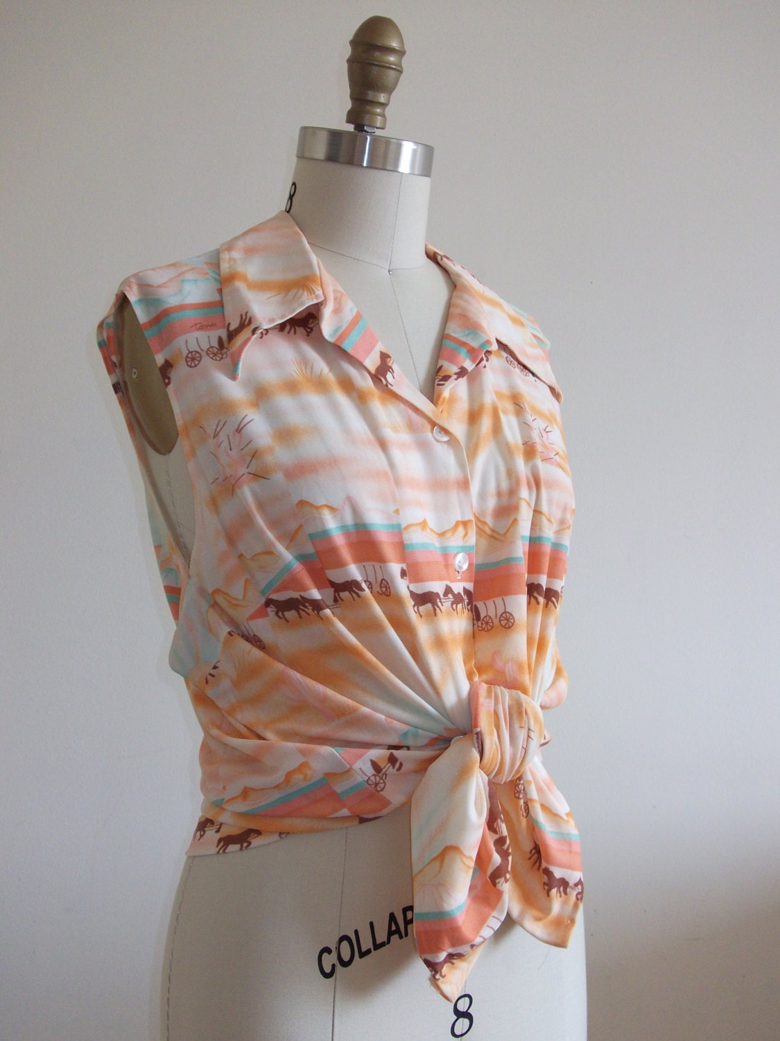 Oregon Trail Blouse /// 70's Western Vintage