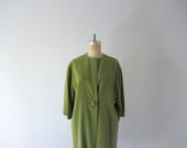 1950s velvet coat . 50s vintage velveteen jacket . moss green - BlueFennel