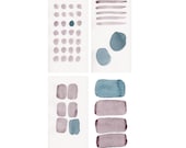 CELLS, 4 original watercolour paintings and ink drawings on paper, 9x6 inches, 23x15 cm, natural colors