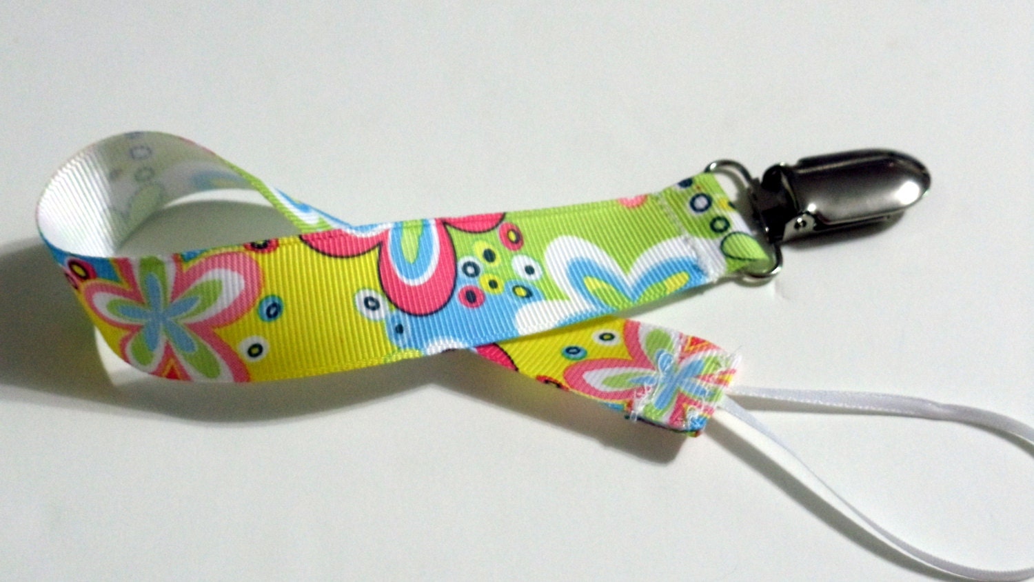 Peace Flower Ribbon Pacifier Clip Pacifier Holder