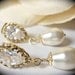 Pearl Earrings - Ivory/Cream Pearls- 14k Gold over Sterling silver Cubic Zirconia Posts - Bridal Jewelry - Classic - Bridesmaids - gift -