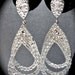 Rhinestone earrings -  Teardrops  - Triple Layer - Large -Crystal earrings - Bridal jewelry - Bridesmaids - gift -