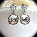 Brides earrings - Crystal earrings - Cubic Zirconia's - Hearts - square - Cushion - Sterling Silver - Bridal jewelry -