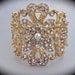 Bridal jewelry- Gold cuff bracelet - Rhinestones - Statement bracelet - Prom - Pageant - Stunningly beautiful -