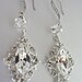 Crystal Rhinestone earrings - Marquise - Beautifully detailed - Sterling Silver ear wires -  Bridal jewelry - The princess -