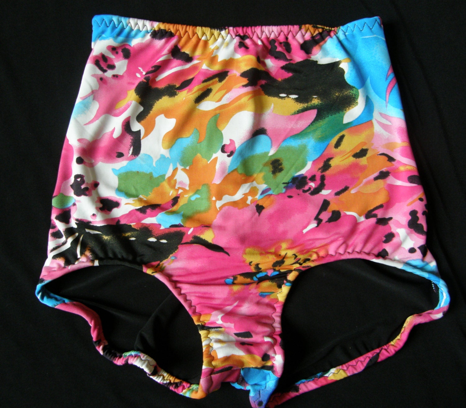 colourful paint splash floral knicker shorts hot pants bikini swimwear
