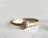 Brownie grey rose cut diamond ring. Engagement. A champagne diamond. Deer.
