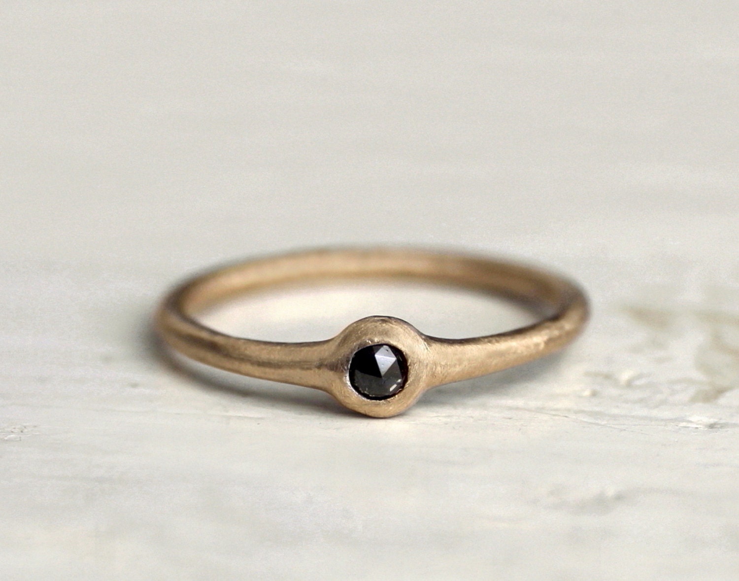 Reserved. Black diamond ring. A sweet little dot. Rose cut. 18k. Gigi
