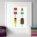Illustration Ice cream, lolly summer kitchen art, quotes