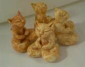 BUDDHA CAT Sculpture Zen KittyBeach Sand  Limited Edition Original Art Aura Rose Free Gift Wrap