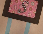 Hair Clip Holder Blue and Pink Aqua Bow Holder
