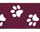 1.5" LSU Purple tiger paw Cut Out Ribbon 10 yards