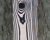 Modern Faux Wood Grain Birdhouse - Nest Box - Black Natural