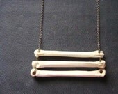 Animal Bone Necklace, Coyote Bones, Tribal Necklace on Long chain
