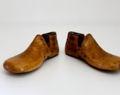 Pair of wooden shoe form