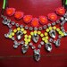 Stunning Princess Crystal Yellow Tear Drop Bib with Neon Cord Necklace