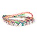 Rainbow Neon Double Wrap Braided Cord Crystal Friendship Bracelet