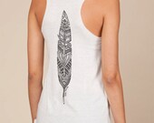 Feather Tank - Eco-friendly flowy tank top shirt in Eco-ivory White