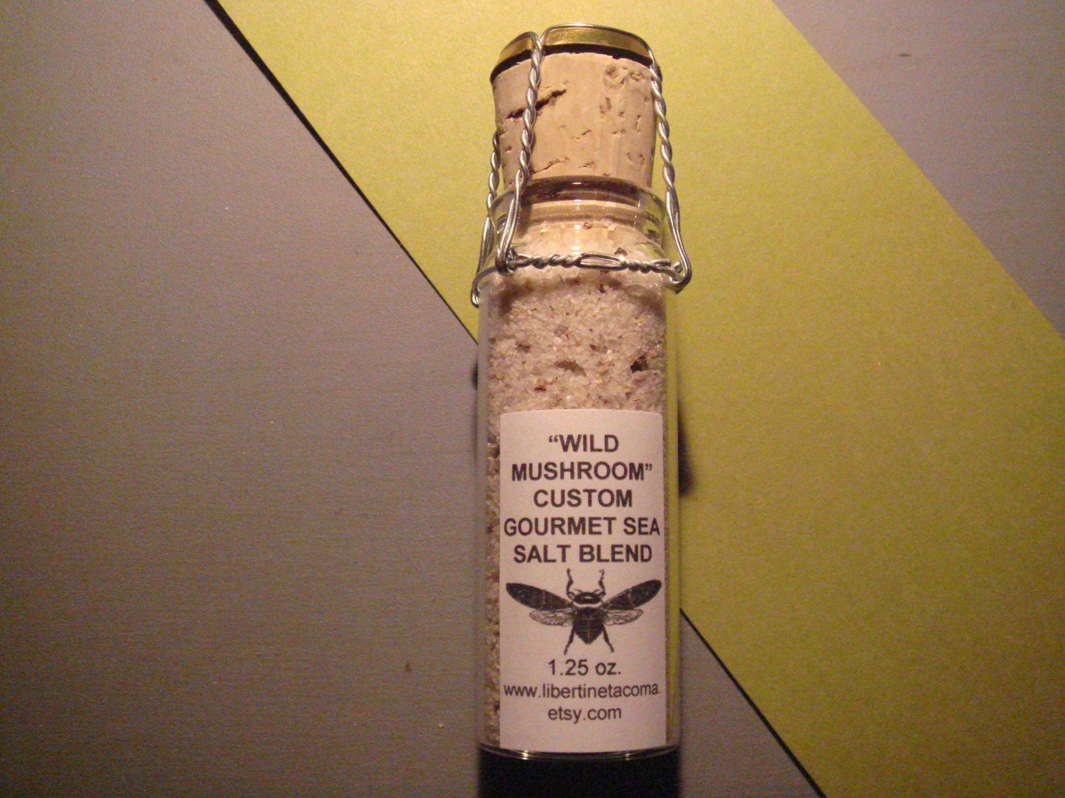 Wild Mushroom Custom Gourmet Sea Salt Blend in 1.25 ounce Glass Vial