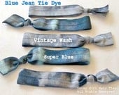 Tie Dye Blue Jean, Hair Tie Bracelet by Lucky Girl