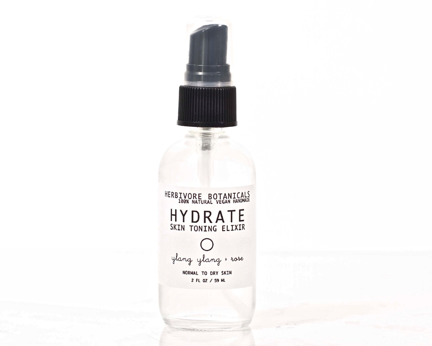 Hydrate Facial Toner. Rose Water. Ylang Ylang. Sensitive to Normal Skin Types. 100% Natural.