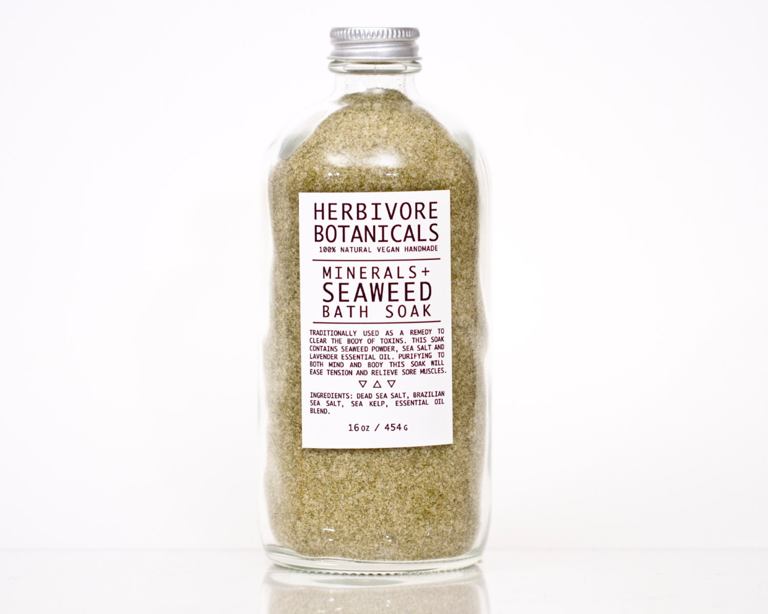 Seaweed & Minerals. Large Bath Soak. Sea Salt Bath. 16 oz. Organic Seaweeds. 100% Natural. Vegan.